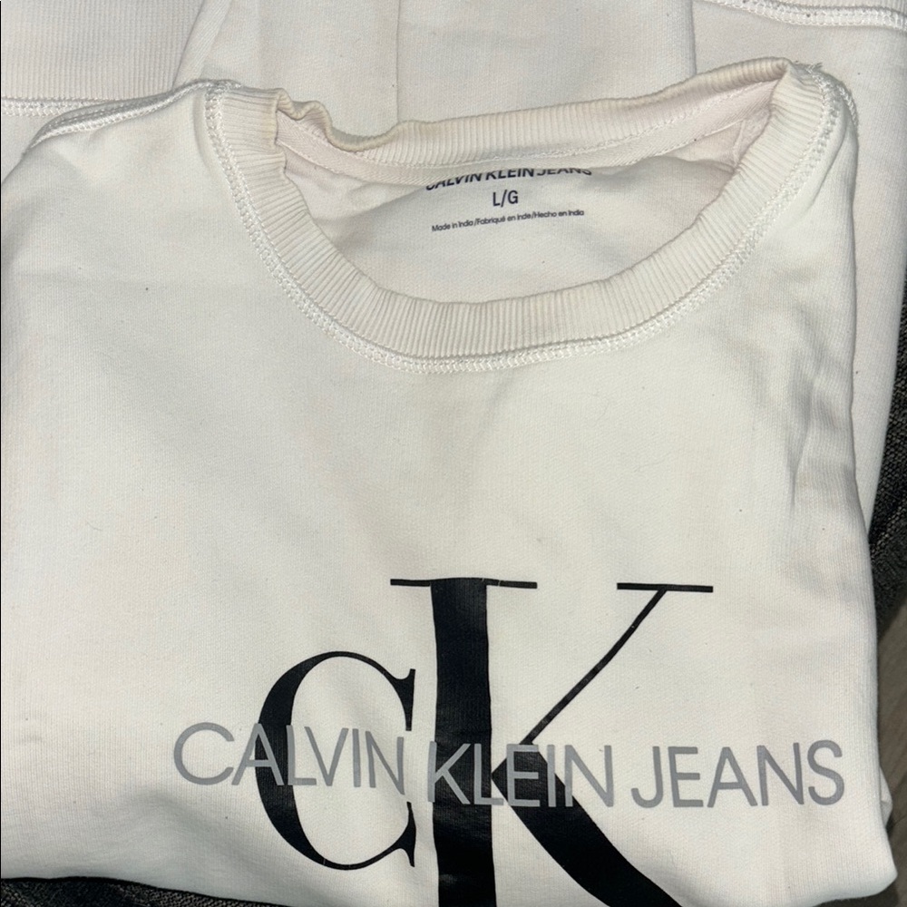 Calvin Klein Cream Logo Sweatshirt